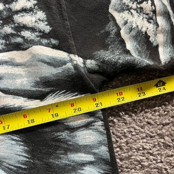 VTG 90s Wolves Wolf Nature Moon All Over Print T Shirt Sz Large Black Harlequin - Picture 7 of 8
